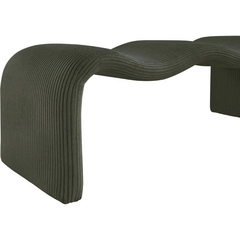 Meridian Willow Green Corduroy Fabric Bench IMAGE 8
