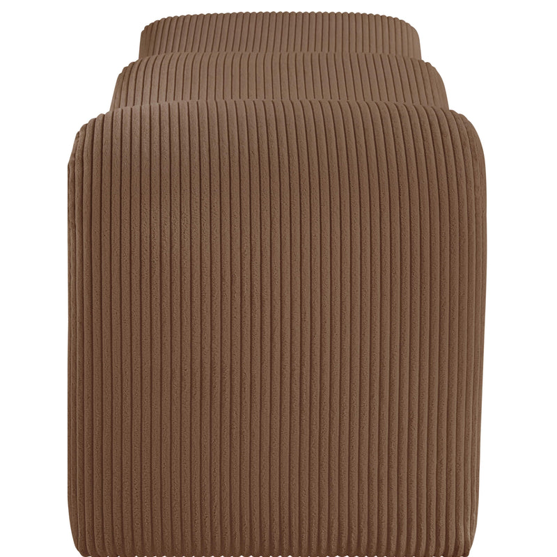 Meridian Willow Saddle Corduroy Fabric Bench IMAGE 4