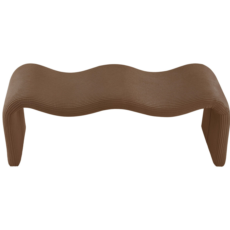 Meridian Willow Saddle Corduroy Fabric Bench IMAGE 5