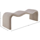 Meridian Willow Beige Chenille Fabric Bench IMAGE 10