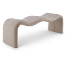 Meridian Willow Beige Chenille Fabric Bench IMAGE 1