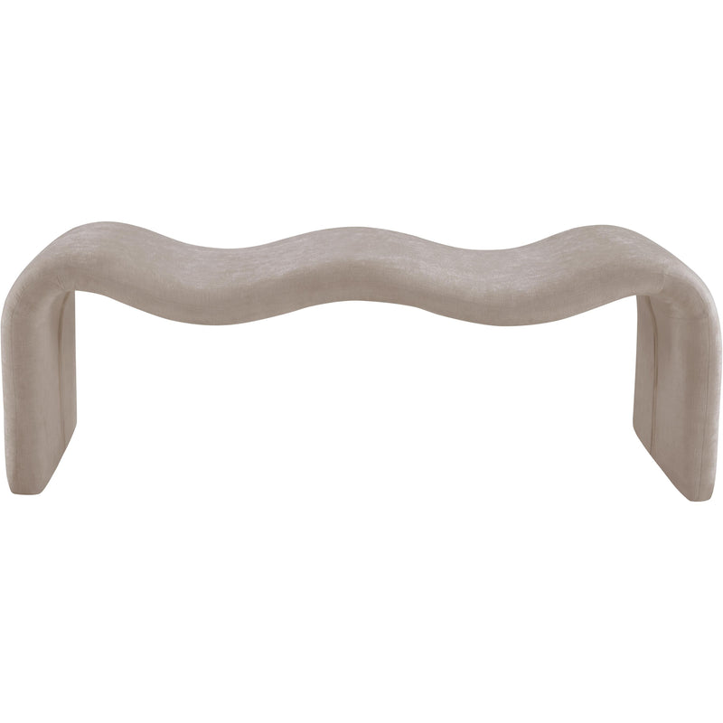 Meridian Willow Beige Chenille Fabric Bench IMAGE 3