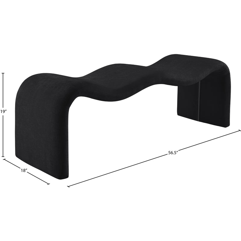 Meridian Willow Black Chenille Fabric Bench IMAGE 10