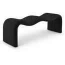 Meridian Willow Black Chenille Fabric Bench IMAGE 1
