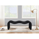 Meridian Willow Black Chenille Fabric Bench IMAGE 2