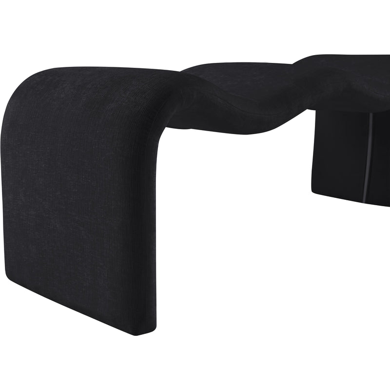 Meridian Willow Black Chenille Fabric Bench IMAGE 6