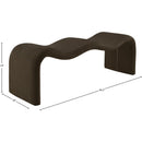 Meridian Willow Brown Chenille Fabric Bench IMAGE 10
