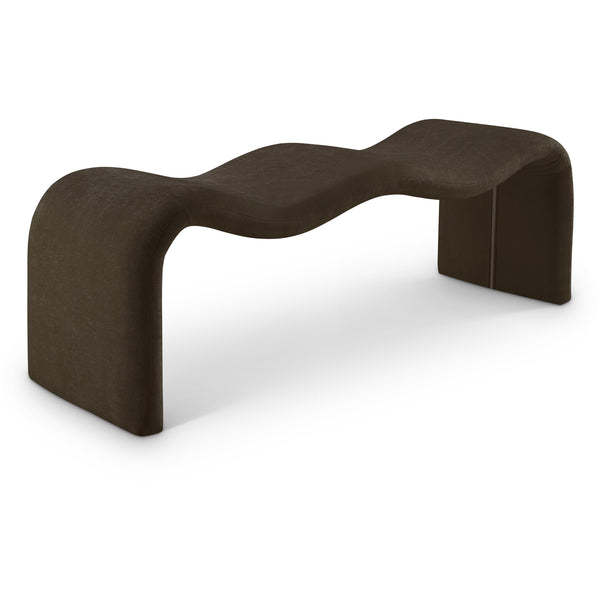 Meridian Willow Brown Chenille Fabric Bench IMAGE 1