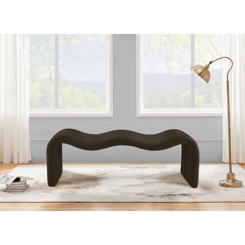 Meridian Willow Brown Chenille Fabric Bench IMAGE 2
