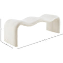 Meridian Willow Cream Chenille Fabric Bench IMAGE 10