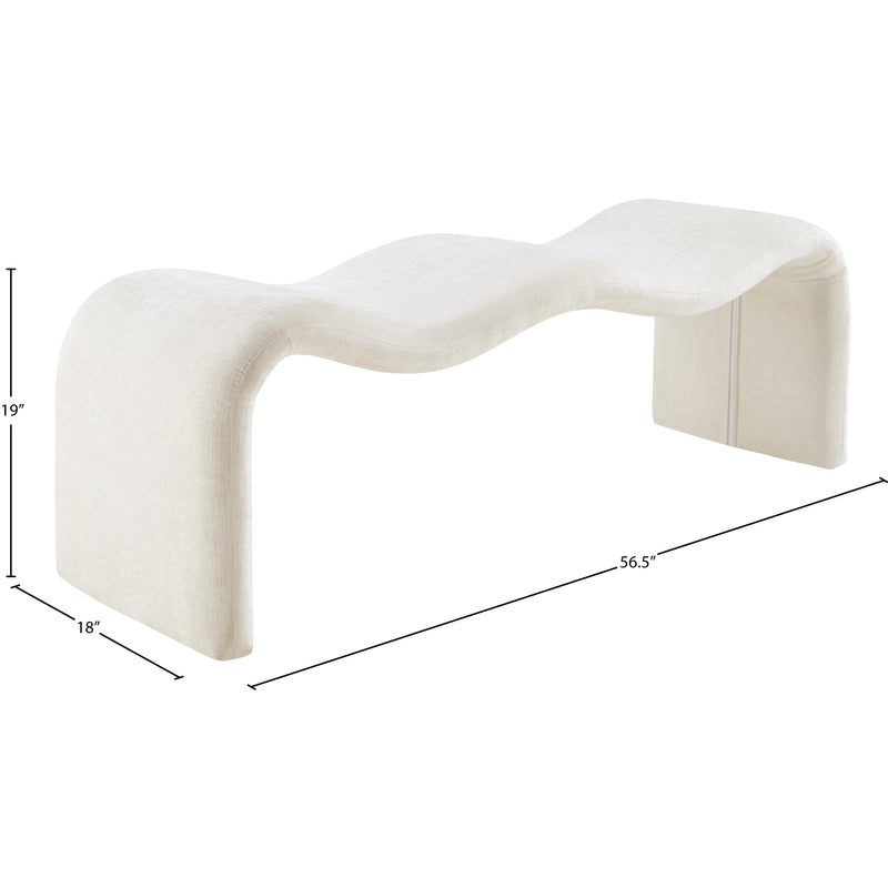 Meridian Willow Cream Chenille Fabric Bench IMAGE 10
