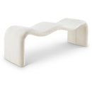 Meridian Willow Cream Chenille Fabric Bench IMAGE 1