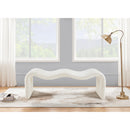 Meridian Willow Cream Chenille Fabric Bench IMAGE 2