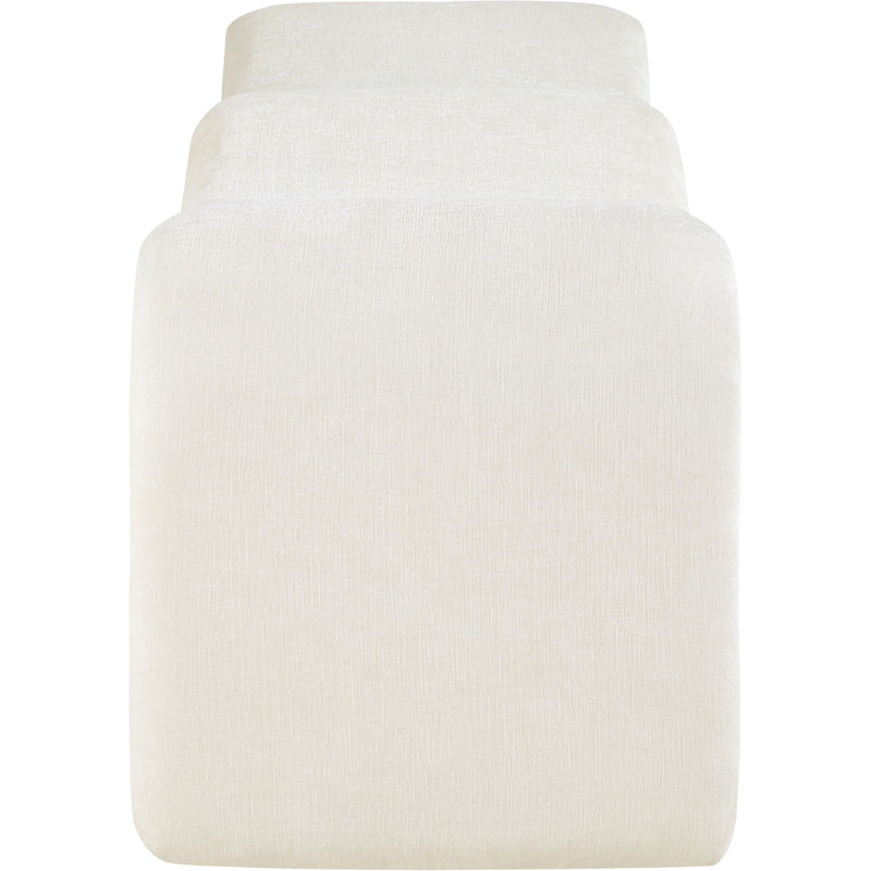 Meridian Willow Cream Chenille Fabric Bench IMAGE 4