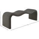 Meridian Willow Grey Chenille Fabric Bench IMAGE 10