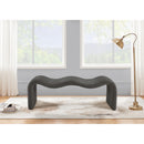 Meridian Willow Grey Chenille Fabric Bench IMAGE 2
