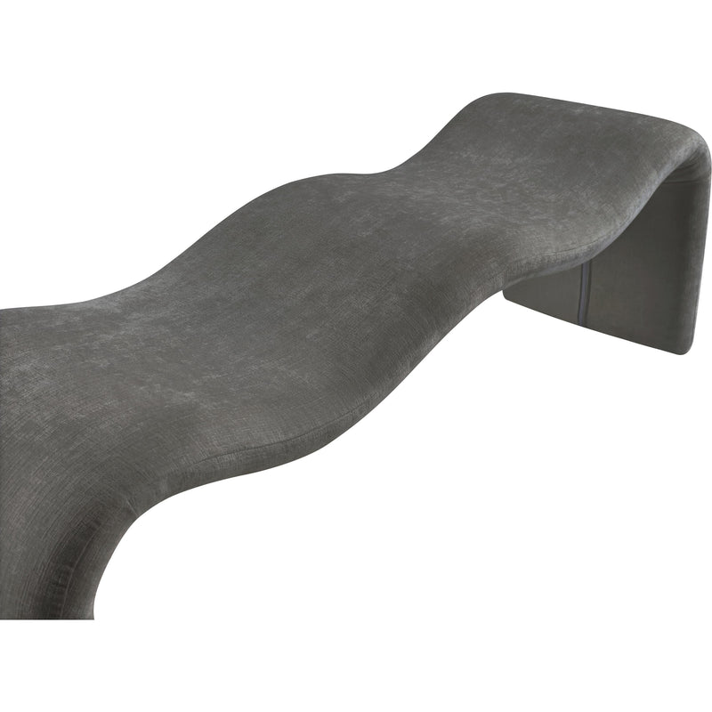 Meridian Willow Grey Chenille Fabric Bench IMAGE 7
