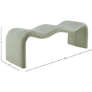 Meridian Willow Mint Chenille Fabric Bench IMAGE 10