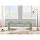 Meridian Willow Mint Chenille Fabric Bench IMAGE 2