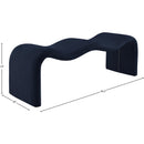 Meridian Willow Navy Chenille Fabric Bench IMAGE 10
