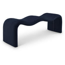 Meridian Willow Navy Chenille Fabric Bench IMAGE 1
