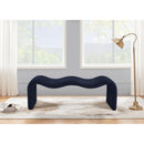 Meridian Willow Navy Chenille Fabric Bench IMAGE 2