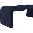 Meridian Willow Navy Chenille Fabric Bench IMAGE 6