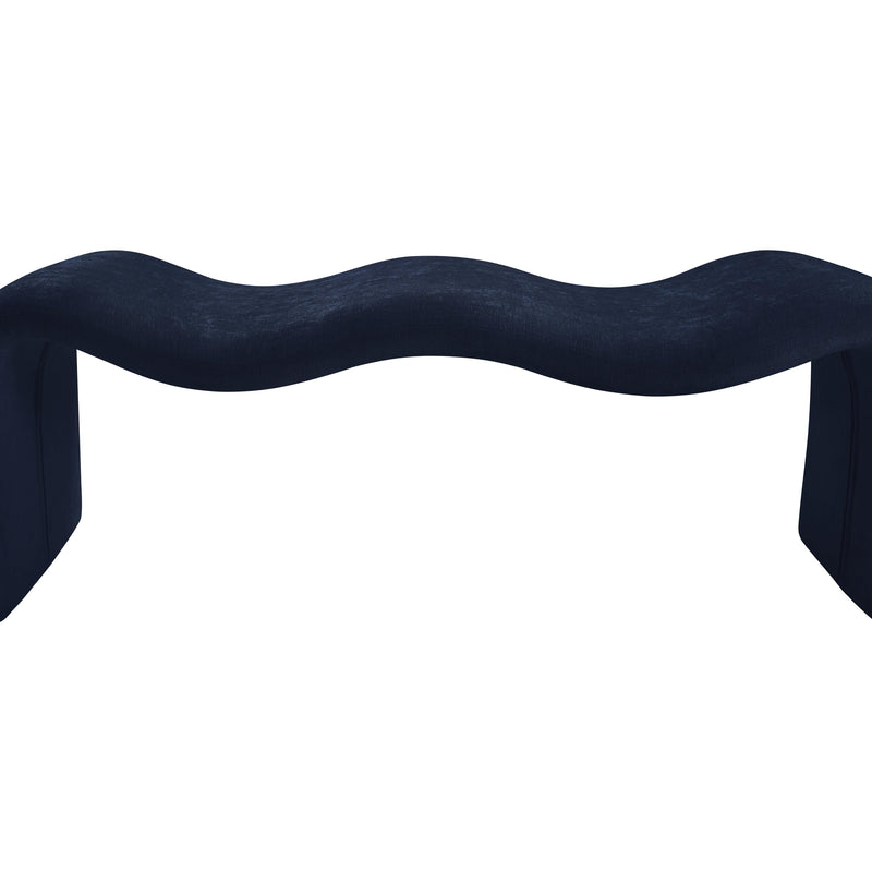 Meridian Willow Navy Chenille Fabric Bench IMAGE 8