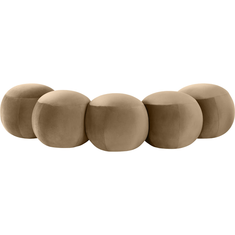 Meridian Apollo Beige Velvet Bench IMAGE 4
