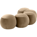 Meridian Apollo Beige Velvet Bench IMAGE 6