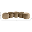 Meridian Apollo Beige Velvet Bench IMAGE 9