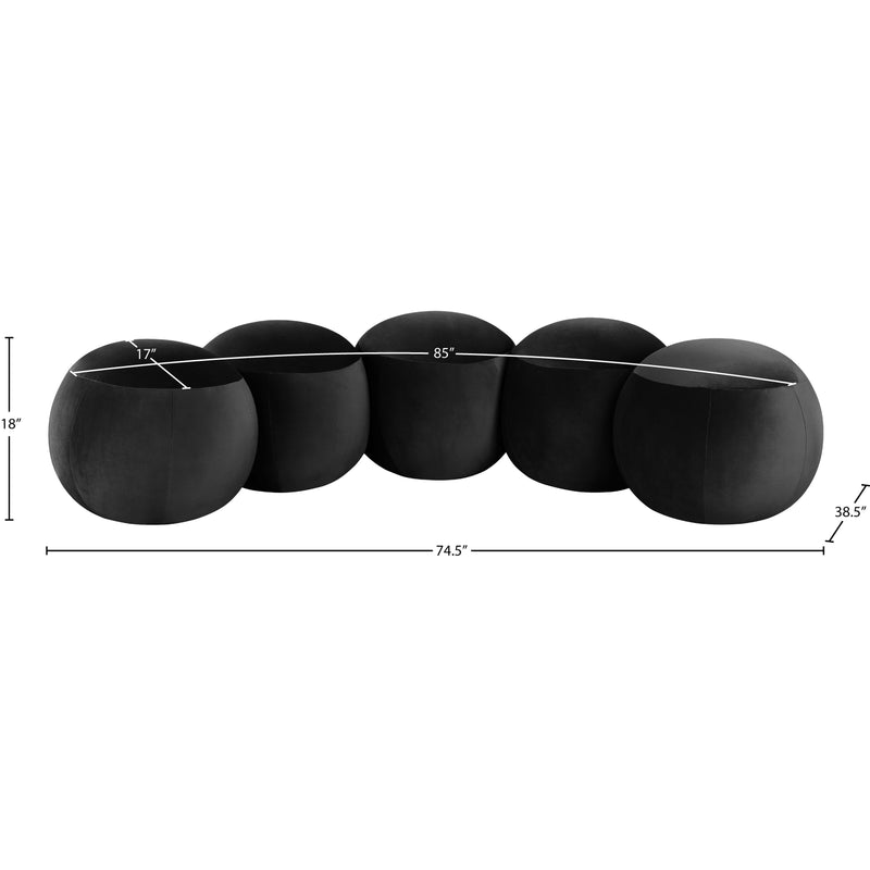 Meridian Apollo Black Velvet Bench IMAGE 9