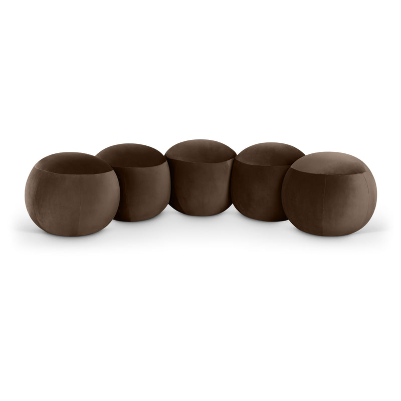 Meridian Apollo Brown Velvet Bench IMAGE 1