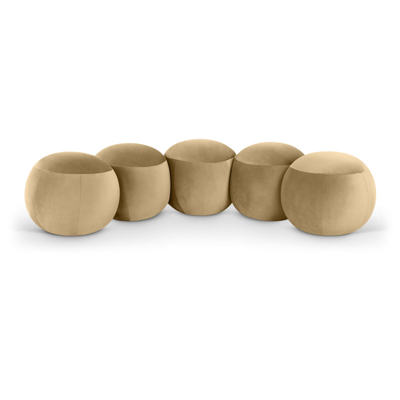 Meridian Apollo Camel Velvet Bench IMAGE 1