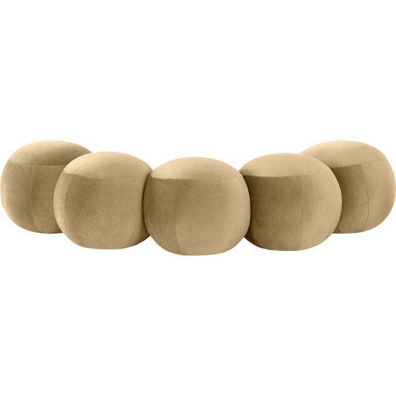 Meridian Apollo Camel Velvet Bench IMAGE 4