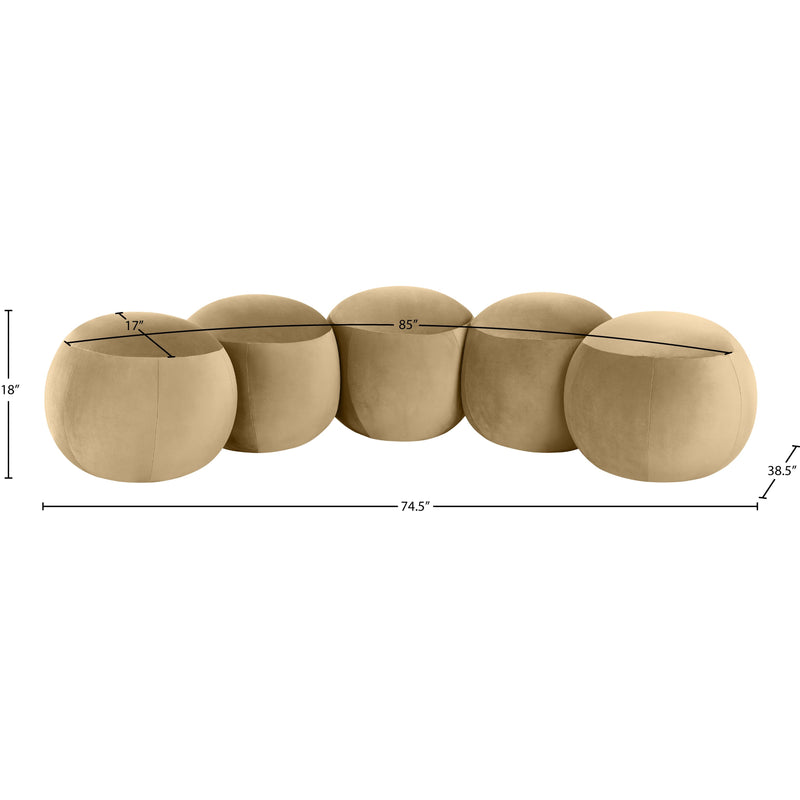 Meridian Apollo Camel Velvet Bench IMAGE 9