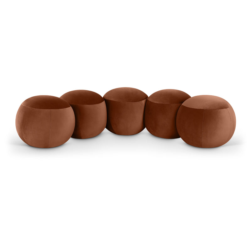 Meridian Apollo Cognac Velvet Bench IMAGE 1