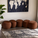 Meridian Apollo Cognac Velvet Bench IMAGE 2