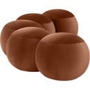 Meridian Apollo Cognac Velvet Bench IMAGE 5