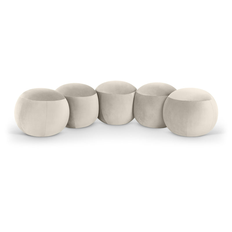 Meridian Apollo Cream Velvet Bench IMAGE 1