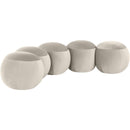 Meridian Apollo Cream Velvet Bench IMAGE 3