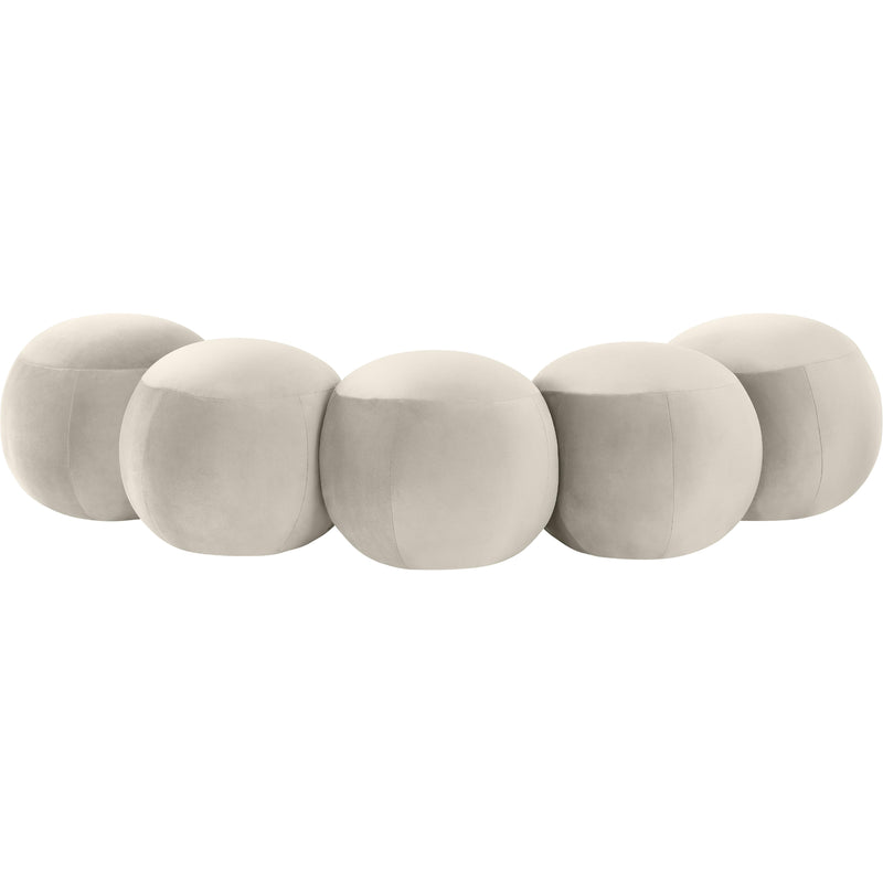 Meridian Apollo Cream Velvet Bench IMAGE 4