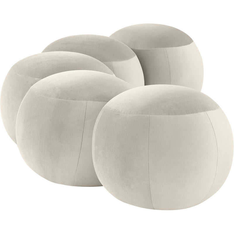 Meridian Apollo Cream Velvet Bench IMAGE 5