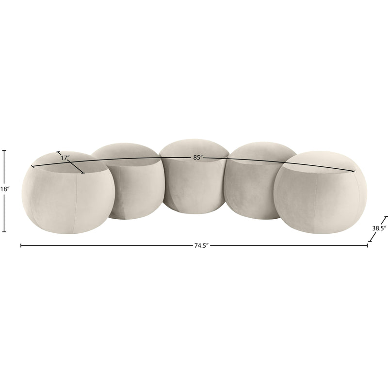 Meridian Apollo Cream Velvet Bench IMAGE 9