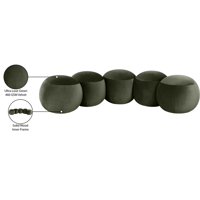 Meridian Apollo Green Velvet Bench IMAGE 10