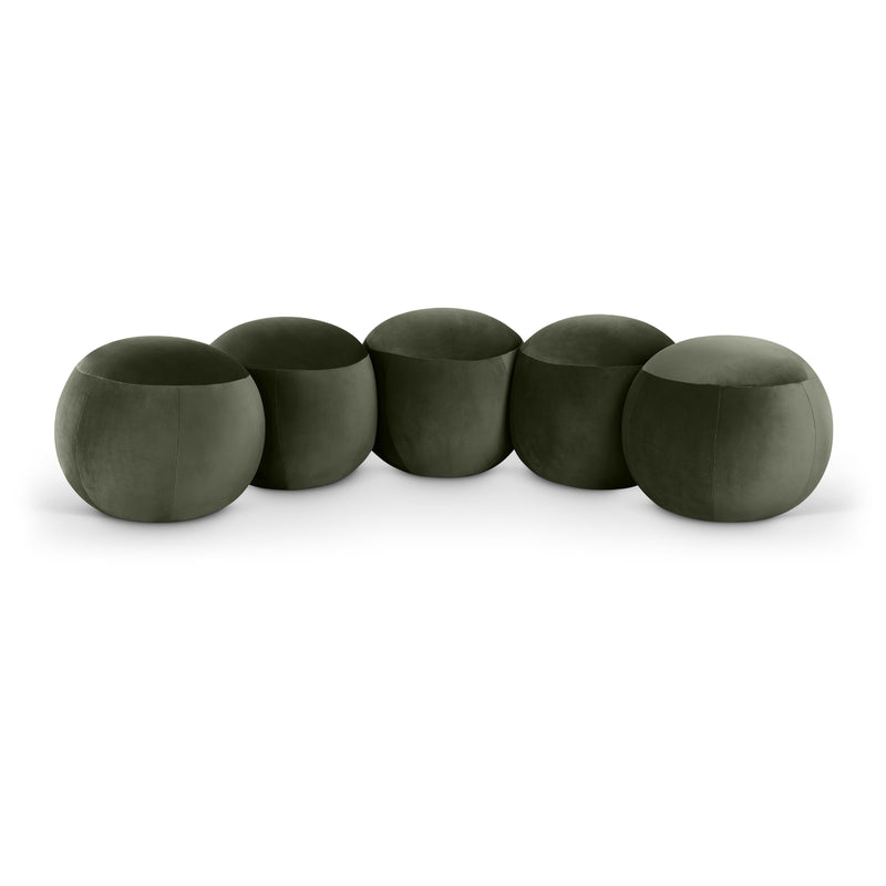 Meridian Apollo Green Velvet Bench IMAGE 1
