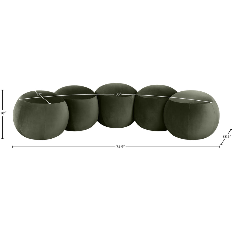 Meridian Apollo Green Velvet Bench IMAGE 9