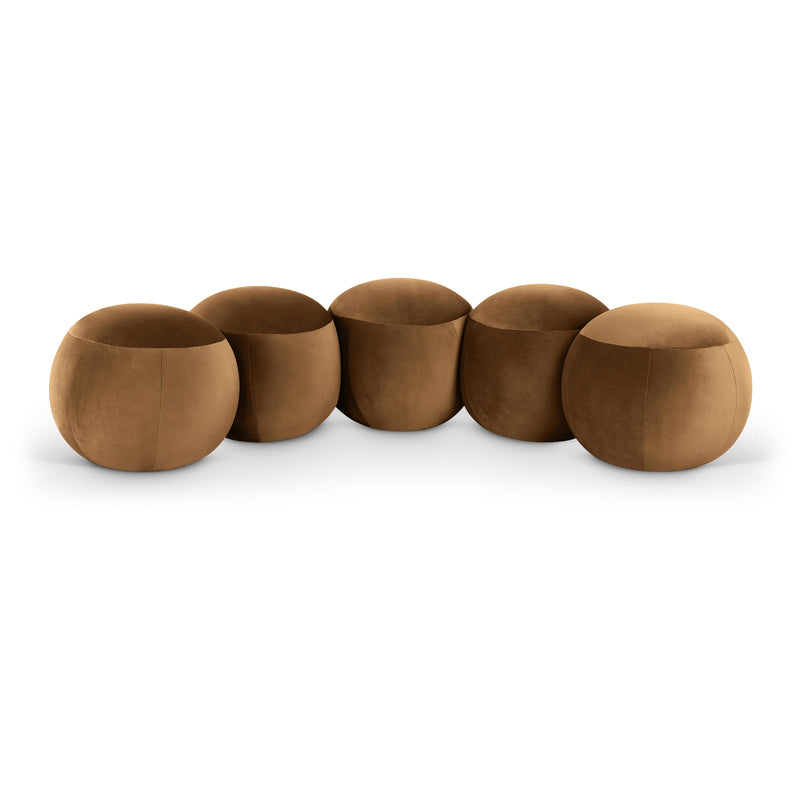 Meridian Apollo Saddle Velvet Bench IMAGE 1