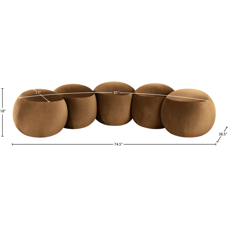 Meridian Apollo Saddle Velvet Bench IMAGE 9