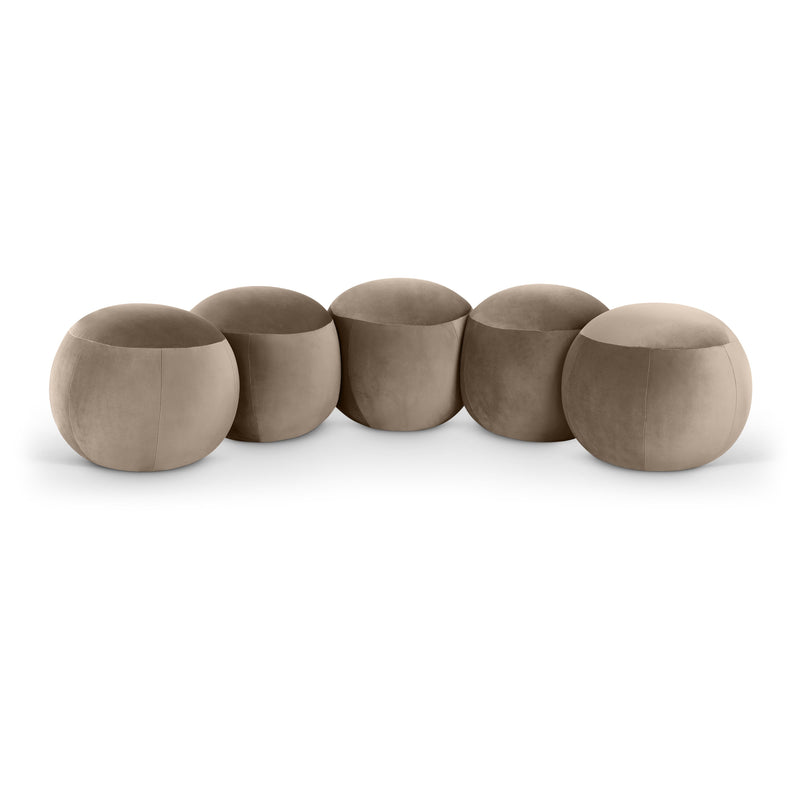 Meridian Apollo Taupe Velvet Bench IMAGE 1